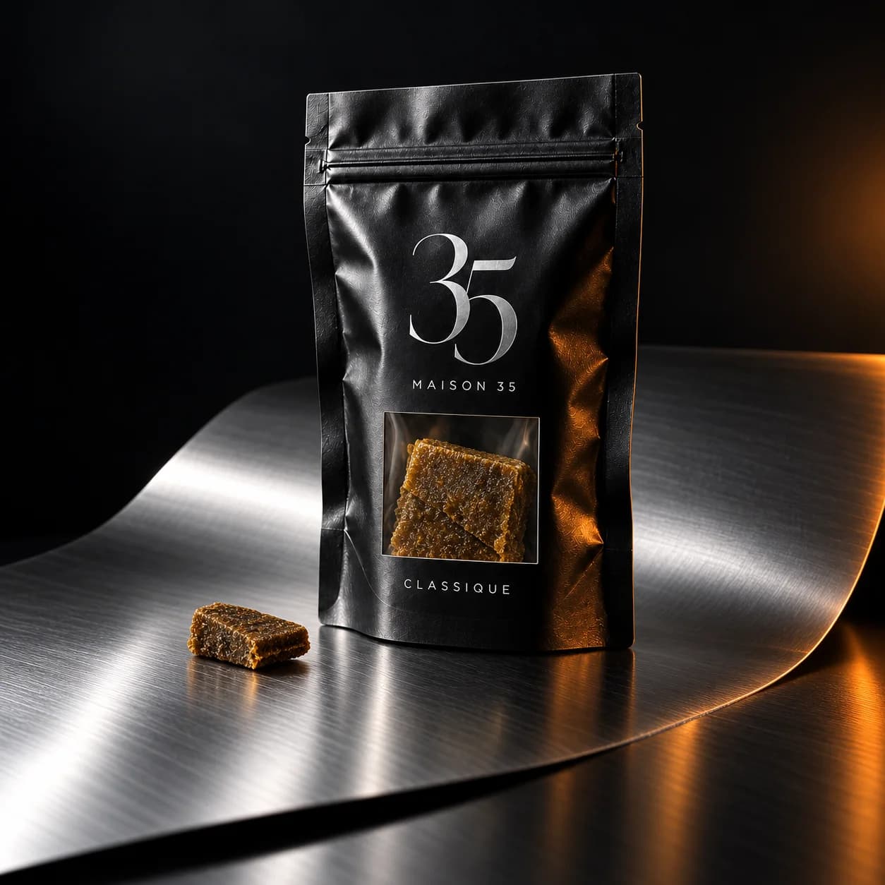 Illustration du sachet classique à fenêtre pour le format 5 g
